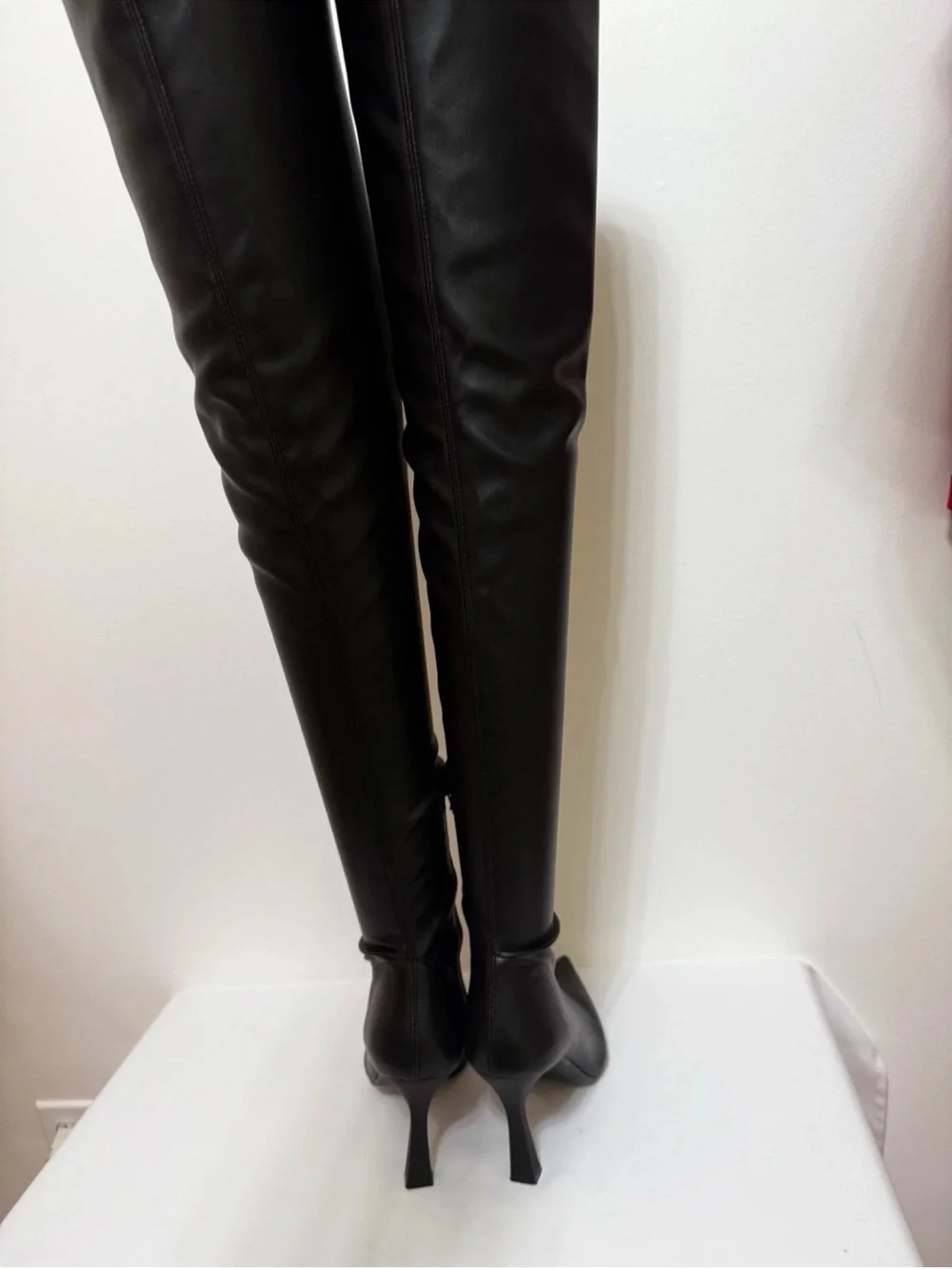 41 US9.5 Bianca Di 🇮🇹Italy Thigh High Boots As Leather 28”Shaft Heel Pointed Toe